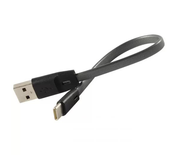 Кабель USB-USB Type-C, плоский, 2A 20 см, серебристый Red Line (УТ000031032)