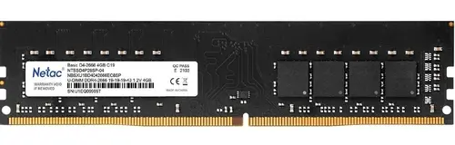 Память DDR4 DIMM 4Gb, 2666MHz, CL19, 1.2 В, Netac, Basic (NTBSD4P26SP-04)