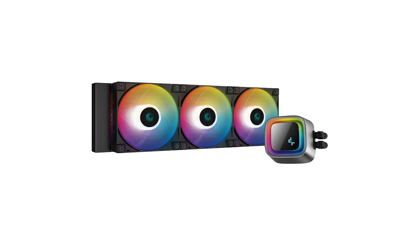 Жидкостное охлаждение Deepcool LS720 для Socket 115x/2066/2011/2011-3/1200/1700/AM5/AM4/TR4/TRX40, 300 Вт, 3x120мм, ARGB (R-LS720-BKAMNT-G-1)