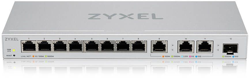 Коммутатор ZYXEL XGS1250-12, управляемый, кол-во портов: 8x1 Гбит/с, SFP+ 1x10 Гбит/с, кол-во SFP/uplink: RJ-45 3x10 Гбит/с (XGS1250-12-ZZ0101F)
