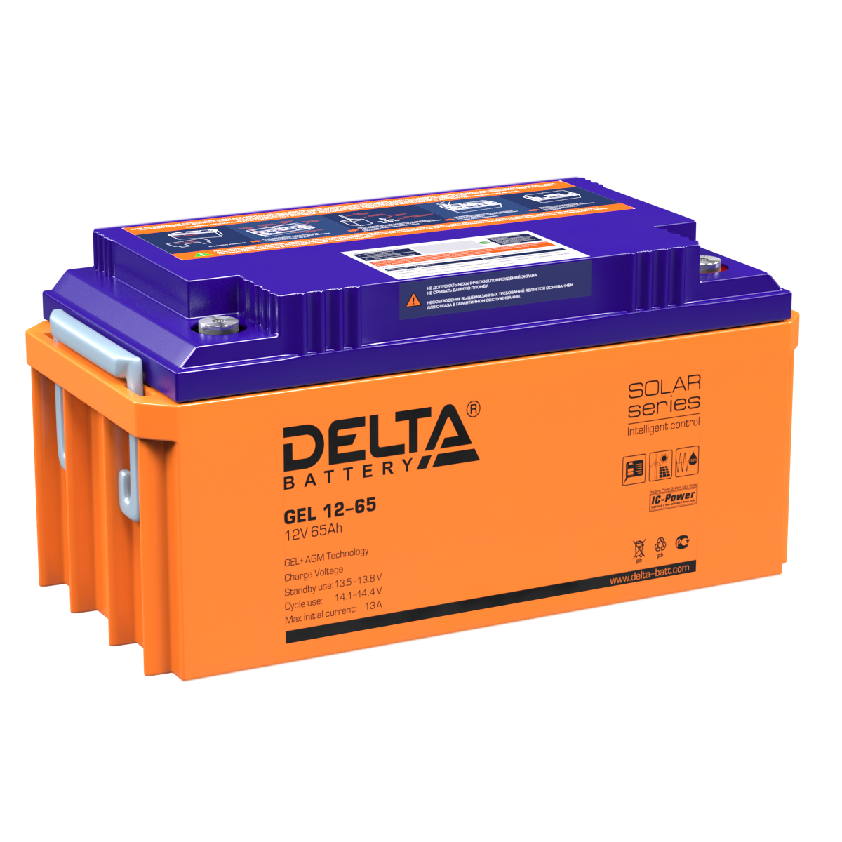 Аккумуляторная батарея для ИБП Delta GEL 12-65, 12V, 65Ah