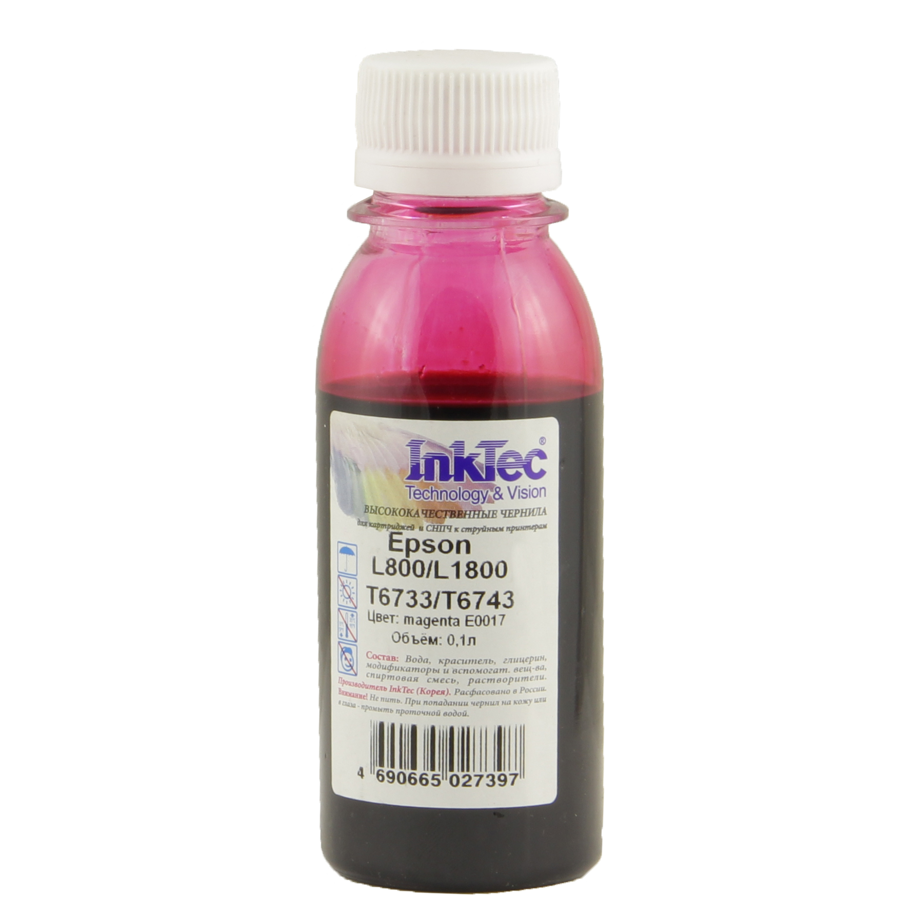 Чернила InkTec, пурпурный для Epson L800/L1800 (1507060120U)