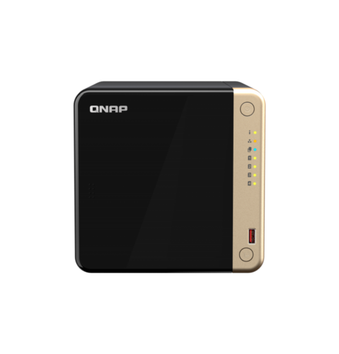 Сетевой накопитель (NAS) QNAP TS-464, слоты 4x2.5/3.5 SATA3, 2xM.2-PCI-E, 2x2.5Гбит/c, HDMI, 2xUSB 3.X, Intel Celeron N5105/N5095/4x2GHz, DDR4 8Gb, 90W, (TS-464-8G)