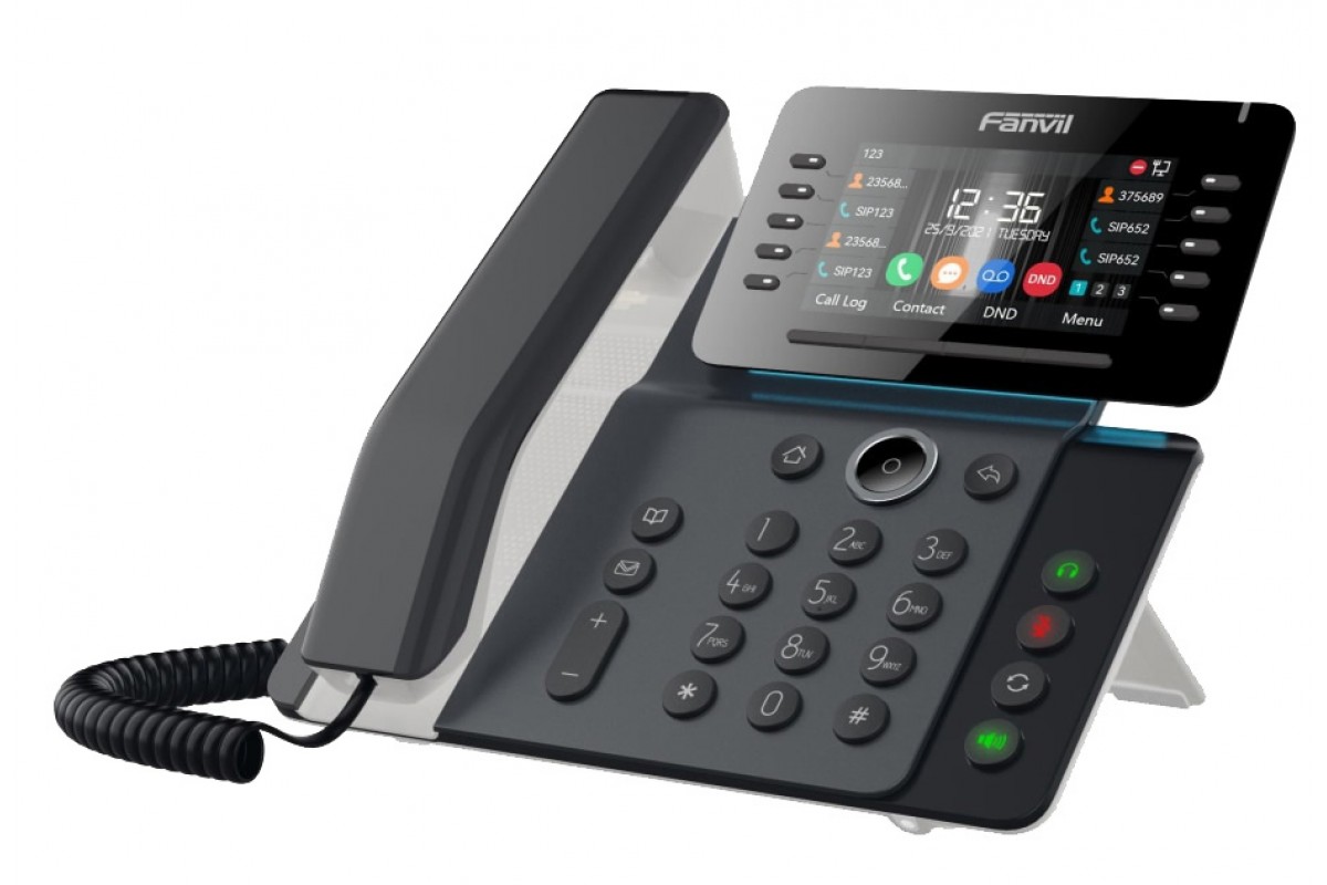 VoIP телефоны VoIP-телефон Fanvil V65, 20 линий, 20 SIP-аккаунтов, цветной дисплей, PoE, черный (V65)