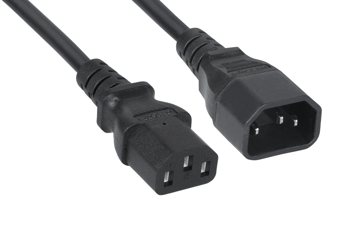 Кабель питания IEC-320-C13-IEC-320-C14, 10A, 1.8 м, черный Cabeus (PC-189-VDE-1.0-1.8M)