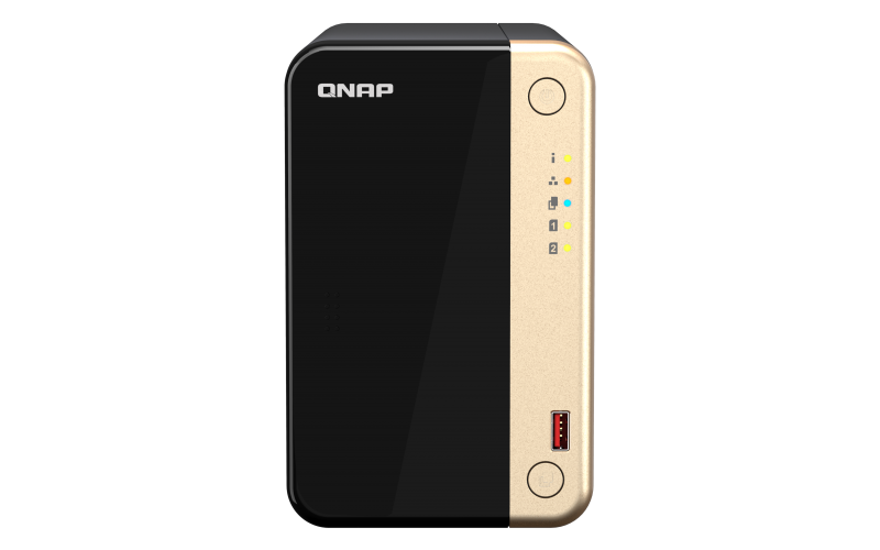 Сетевые накопители Сетевой накопитель (NAS) QNAP TS-264-8G, слоты 2x2.5/3.5 SATA3, 2xM.2-PCI-E, 2x2.5Гбит/c, HDMI, 2xUSB 3.X, Intel Celeron N5095/4x2GHz, DDR4 8Gb, 90W, (TS-264-8G)