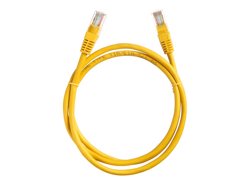 Патч-корд UTP кат.5e, 2м, RJ45-RJ45, желтый, LSZH, Netko (N.BC.UTP.5e-2.0m-6-lszh)