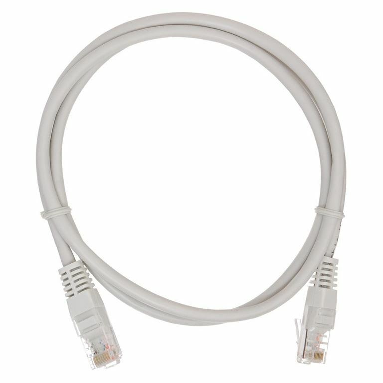 Патч-корд UTP кат.5e, 5м, RJ45-RJ45, серый, LSZH, Netko (N.BC.UTP.5e-5.0m-2-lszh)