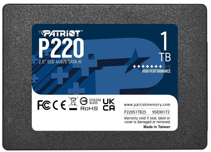  Твердотельный накопитель (SSD) Patriot 1Tb P220, 2.5, SATA3 (P220S1TB25) Retail