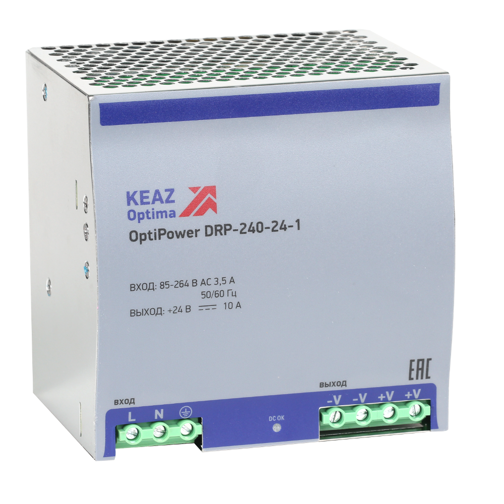 Аксессуары к сетевому оборудованию Блок питания КЭАЗ OptiPower DRP-240-24-1 для на DIN-рейку, серый (284549)