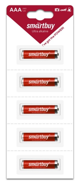 Элементы питания Батарея Smartbuy AAA (LR03), 1.5 В, 5шт. (SBBA-3A05B)