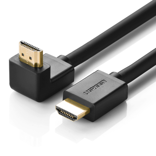 Кабель HDMI(19M)-HDMI(19M) прямой/угловой v1.4 4K, 1 м, черный UGREEN HD103 (10172)