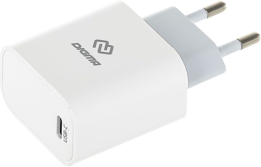 Сетевое зарядное устройство Digma DGW3C 30Вт, USB type-C, Quick Charge, PD, 3A, белый (DGW3C0F010WH)