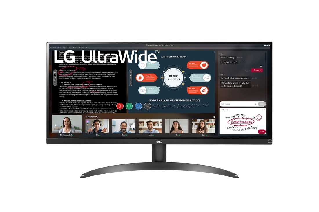 Монитор 29 LG UltraWide 29WP500-B IPS, 2560x1080 (21:9), 250кд/м2, 5мс, 178°/178°, HDMI, черный (29WP500-B.ARUZ)