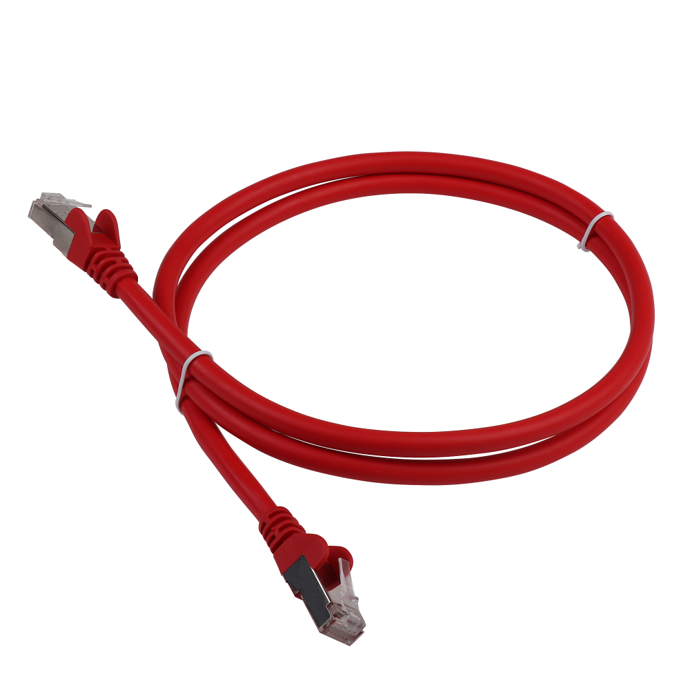 Патч-корд FTP кат.6 2м, RJ45-RJ45, красный, Lanmaster (LAN-PC45/S6-2.0-RD)