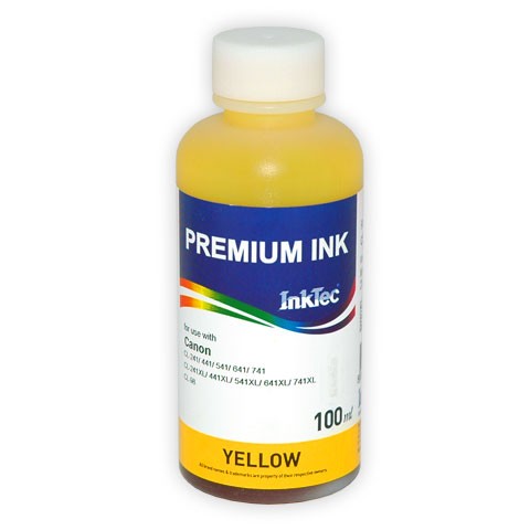 Чернила InkTec C5041, 100 мл, желтый, совместимые для Canon PIXMA MG2140 / MG2240 / MG3140 / MG4140 / MX374 / MX434 / MX514 / MG2240 / MG3240 / ​MG4240 / iP2840, неоригинальная фасовка