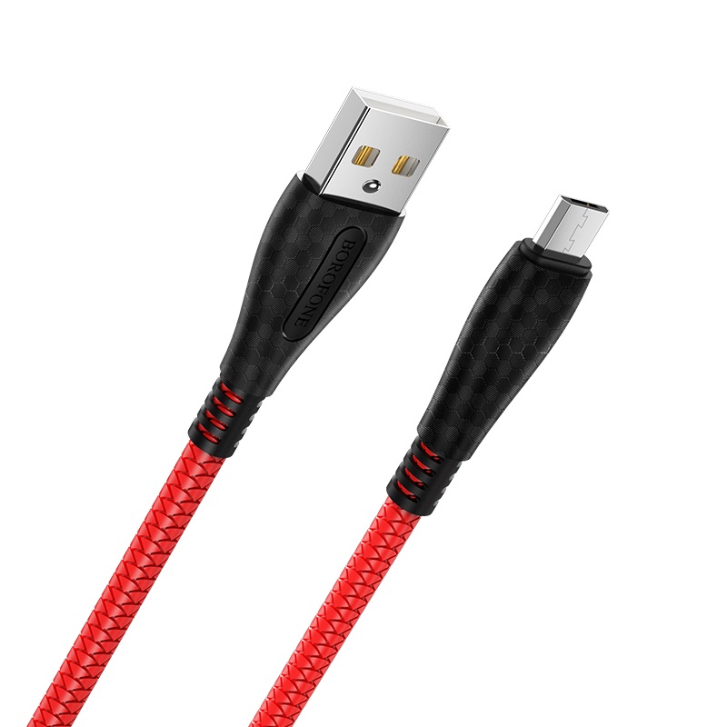 Кабель USB-Micro USB, 2.4A 1 м, красный Borofone Cool BX38 (6931474721785)