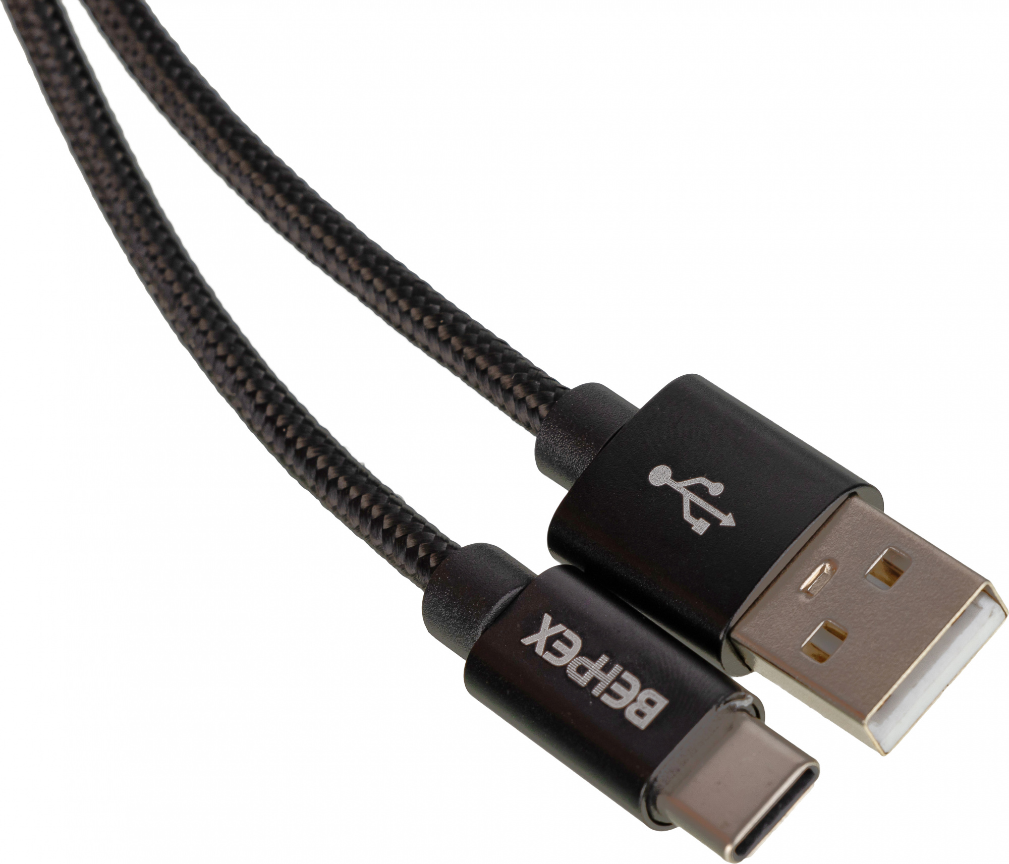 Кабель USB Type-C-USB, 2.4A, 1 м, черный Behpex (6921491086004)