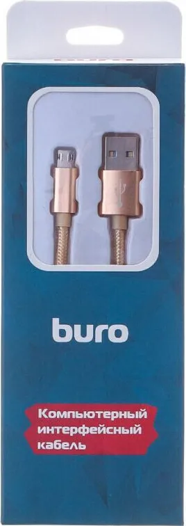 Кабель USB-Micro USB, 1 м, золотистый, Buro (BHP RET MICUSB-BR)