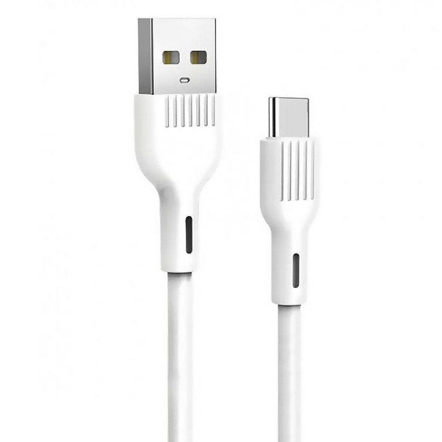 Кабель USB-USB Type-C, быстрая зарядка, 3A, 1 м, белый, SKYDOLPHIN S03T (6973558960055)