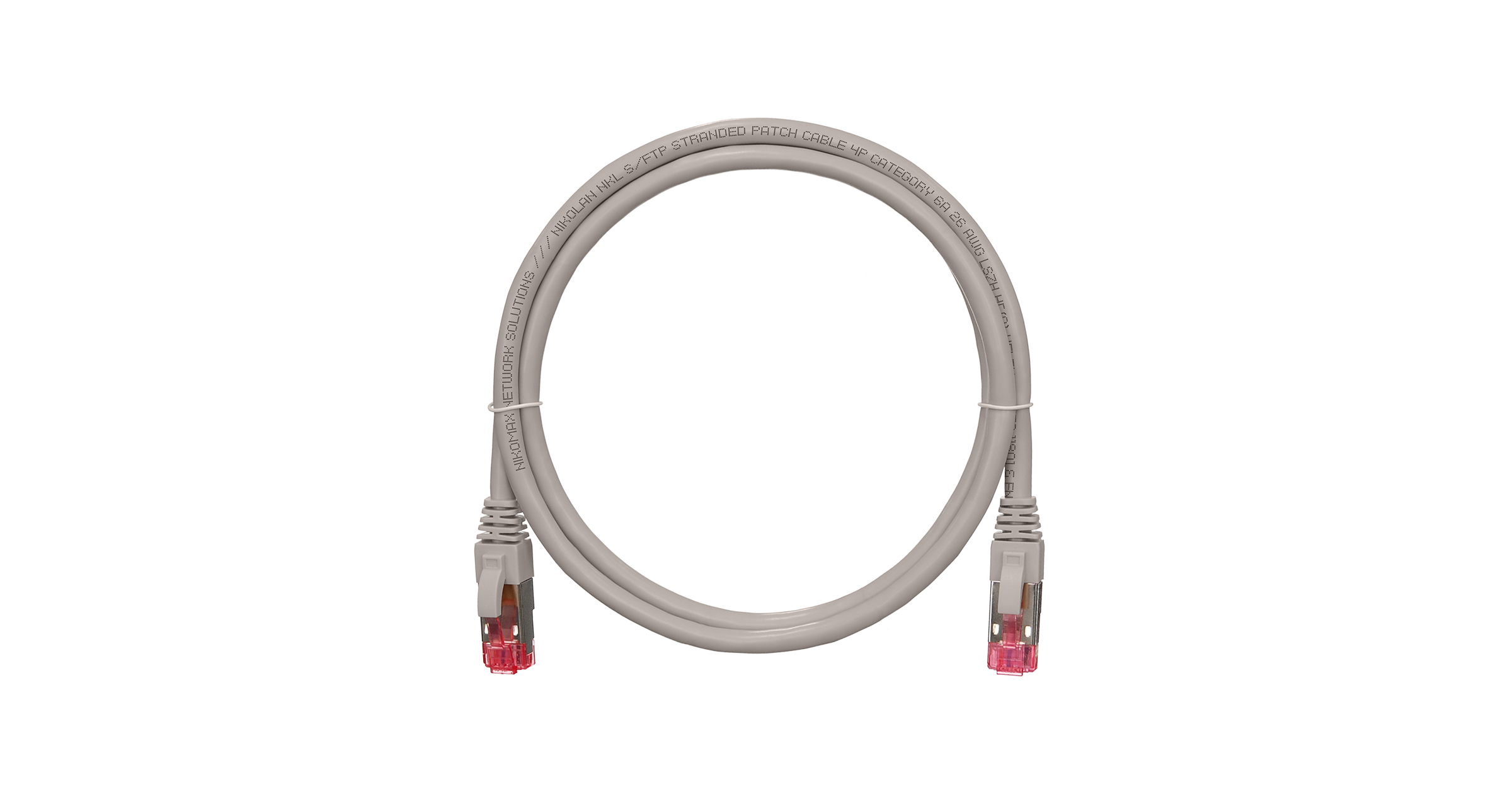 Патч-корд SSTP кат.6a, 0.3 м, RJ45-RJ45, серый, CU, LSZH, NIKOMAX NMC-PC4SA55B-003-C-GY