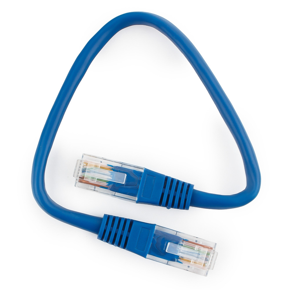 Патч-корд UTP кат.5e, 0.25 м, RJ45-RJ45, синий, Cablexpert PP10-0.25M/B