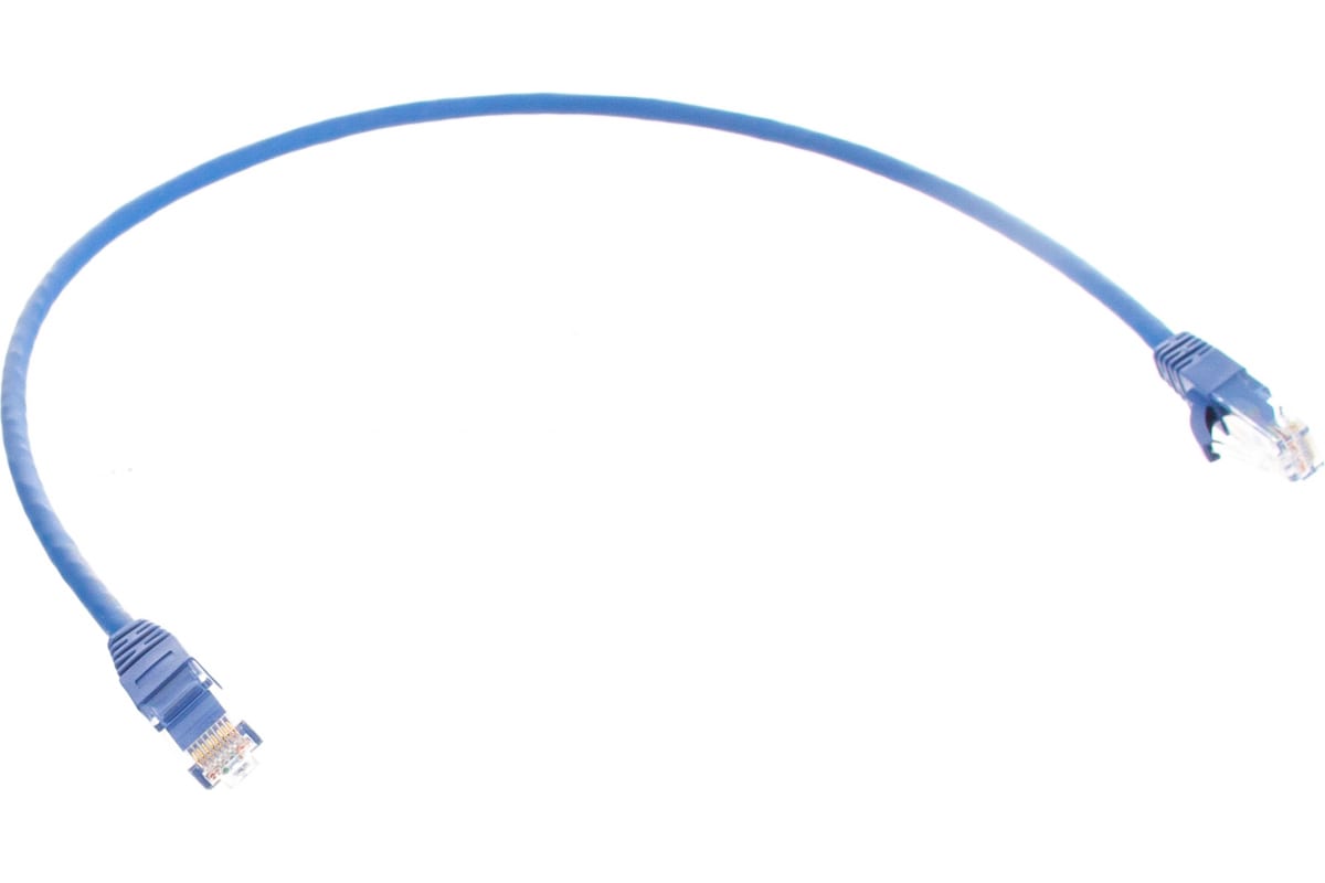 Патч-корд UTP кат.5e, 0.5 м, RJ45-RJ45, синий, CU, LSZH, NIKOMAX NMC-PC4UD55B-005-C-BL
