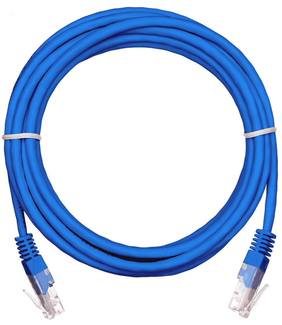 Патч-корд UTP кат.5e, 10 м, RJ45-RJ45, синий, CU, 5 шт., NETLAN EC-PC4UD55B-BC-PVC-100-BL-5