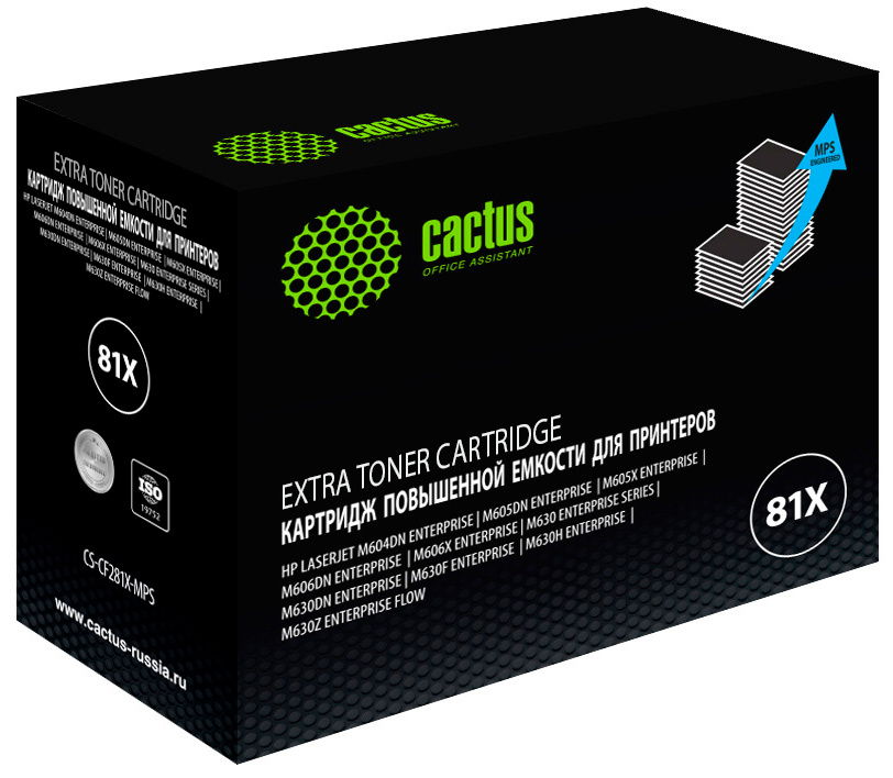 Картридж лазерный Cactus CS-CF281X-MPS (81X/CF281X), черный, 30000 страниц, совместимый, для LJ Ent M630/M605dn/M606dn/M605x