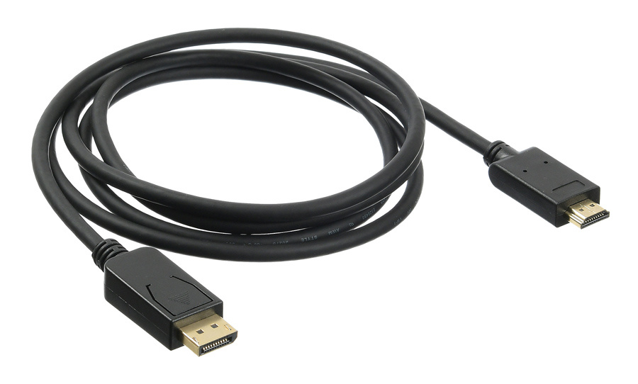 Кабель DisplayPort(20M)-HDMI(19M) v1.2, 2 м, черный Buro (BHP DPP_HDMI-2)