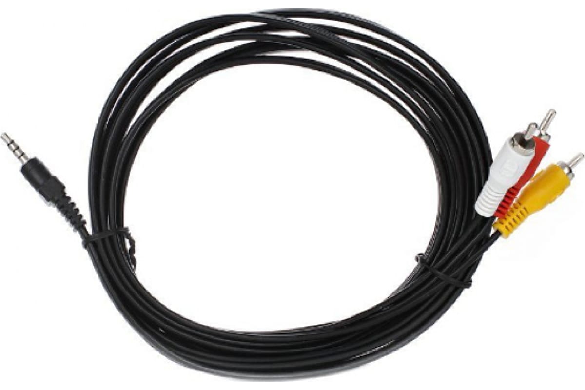 Кабель Jack 3.5mm(M)-3xRCA(M), 3 м, черный Telecom (TAV4545-3M)