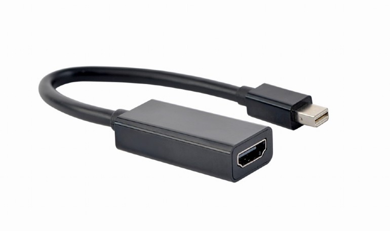 Кабель-переходник (адаптер) Mini DisplayPort(M)-HDMI(19F), 15 см, черный Cablexpert (A-mDPM-HDMIF-02)