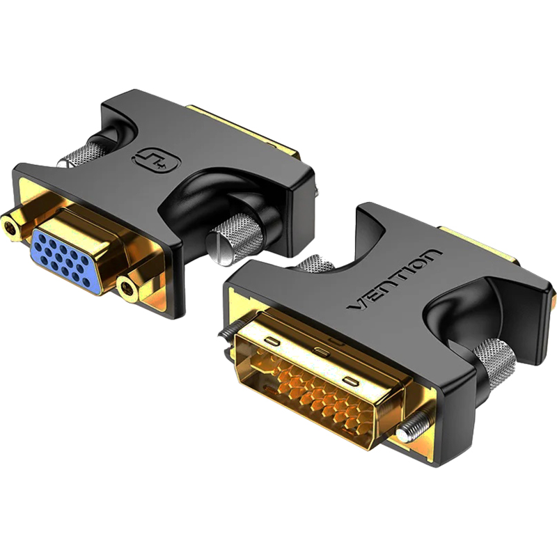 Переходник (адаптер) DVI-I(29M)-VGA(15F), 10 см, черный Vention ECFB0 (ECFB0)