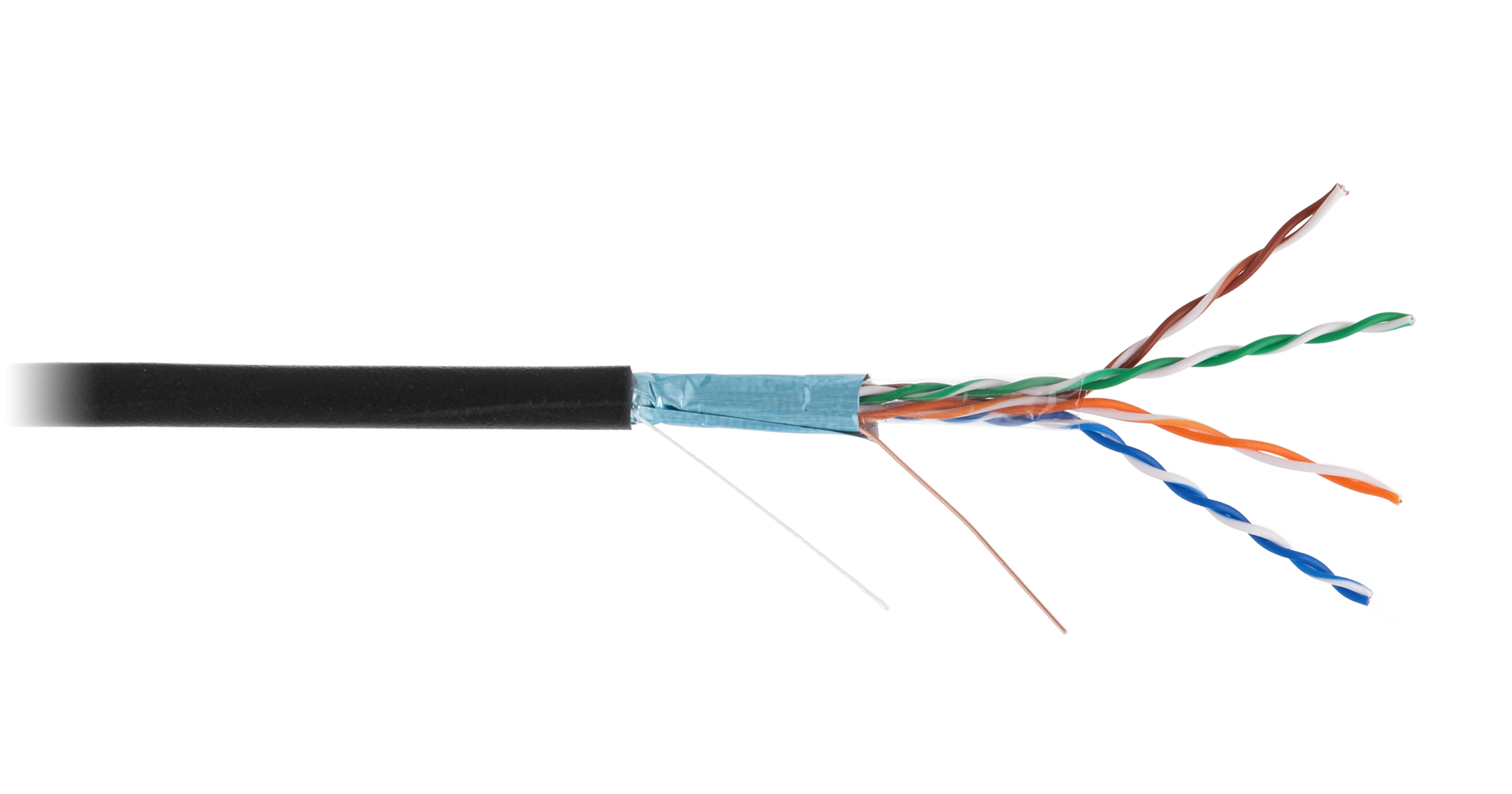 Витая пара FTP кат.5e, 4 пары, CU, 100м., внешний, одножильный, PE, черный, NETLAN (EC-UF004-5E-PE-BK-1)