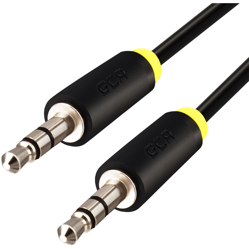 Кабель соединительный Jack 3.5mm(M)-Jack 3.5mm(M), 50 см, черный/желтый Greenconnect (GCR-AVC1114-0.5m)