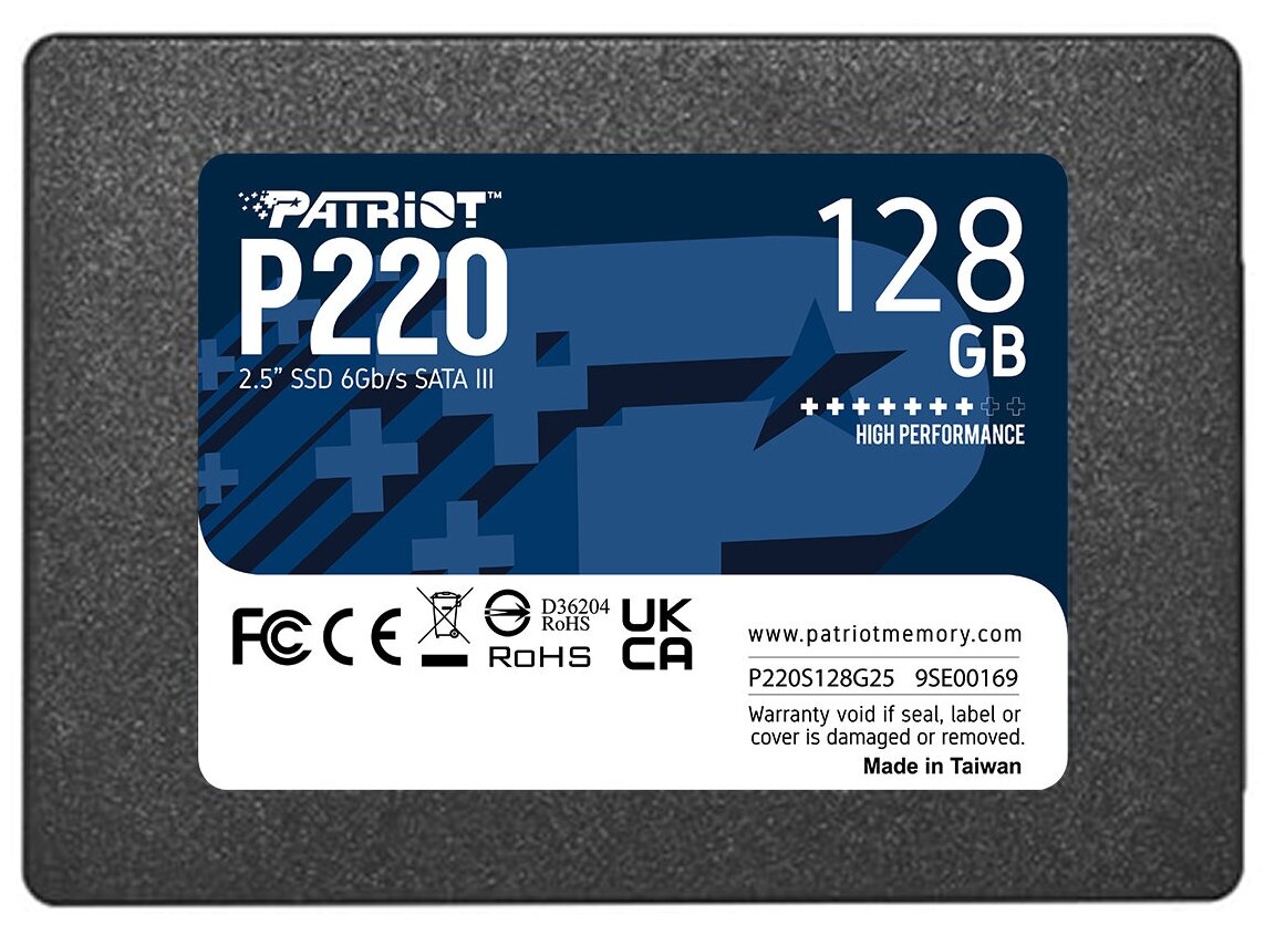   E2E4 Твердотельный накопитель (SSD) Patriot 128Gb P220, 2.5, SATA3 (P220S128G25) Retail