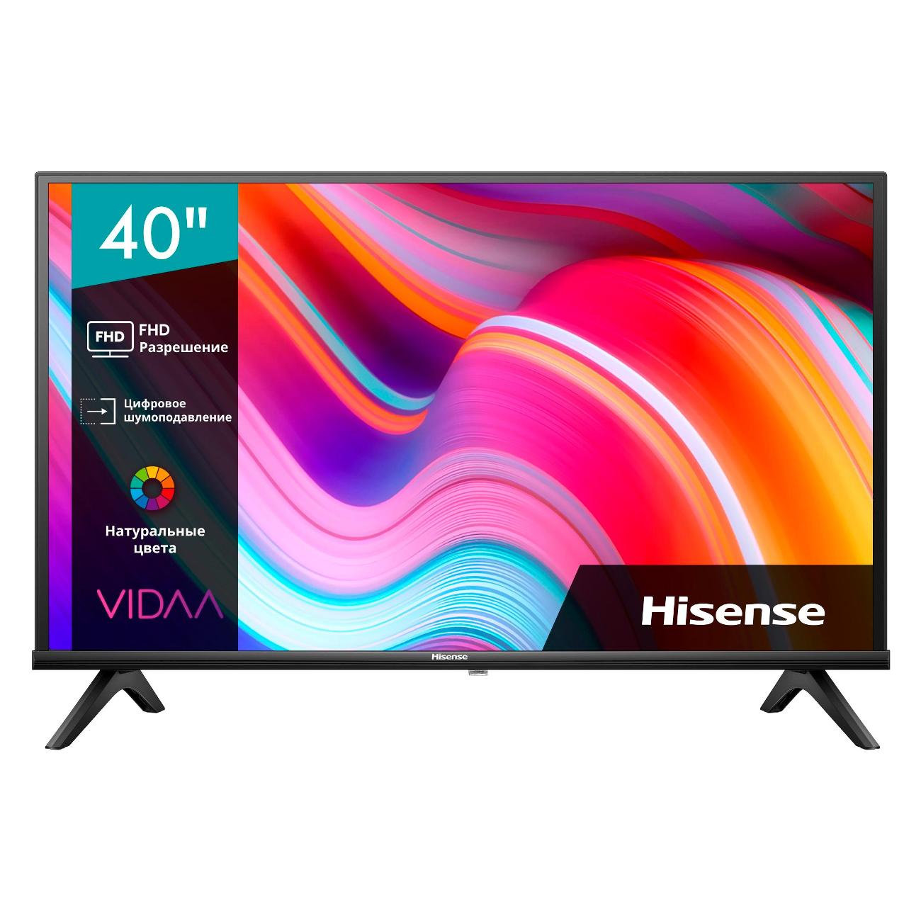 Телевизор 40 Hisense 40A4K, 1920x1080, DVB-T /T2 /C, HDMIx2, USBx2, WiFi, Smart TV, черный (40A4K)