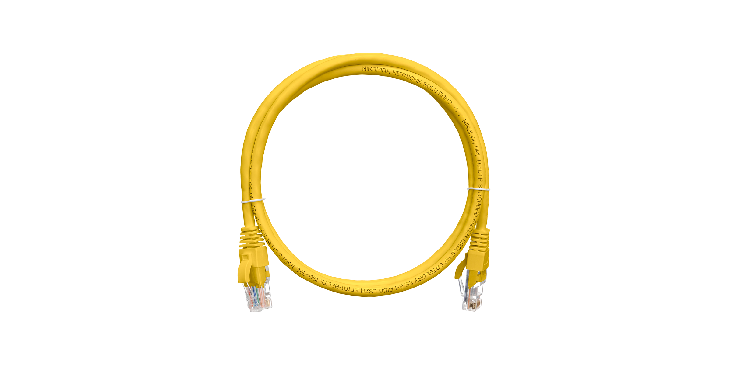 Патч-корд UTP кат.5e, 2 м, RJ45-RJ45, желтый, CU, LSZH, NIKOMAX (NMC-PC4UD55B-020-C-YL)