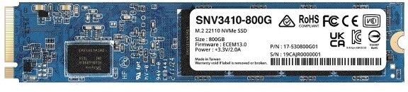 Твердотельный накопитель (SSD) Synology 800Gb, M.2 2280, PCI-E, NVMe (SNV3410-800G)