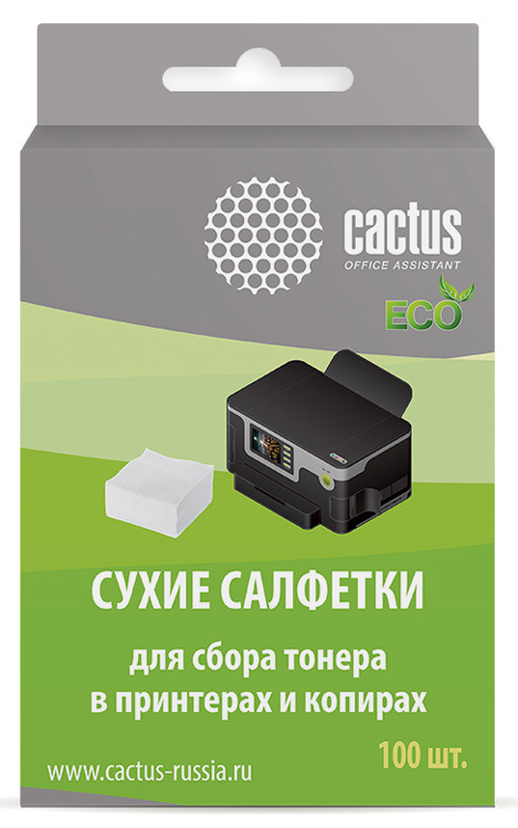 Чистящие салфетки Салфетки сухие безворсовые 100шт. для сбора и удаления тонера CS-P2003E Cactus
