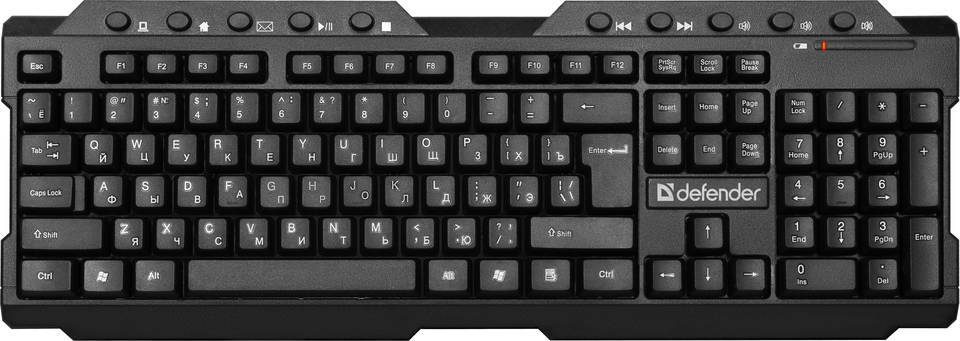 Клавиатура беспроводная Defender Element HB-195, мембранная, USB, черный (45195)