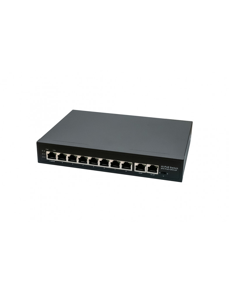 Коммутатор NST NS-SW-8F2F-P/A, кол-во портов: 8x100 Мбит/с, кол-во SFP/uplink: RJ-45 2x100 Мбит/с, PoE: 8x30 Вт