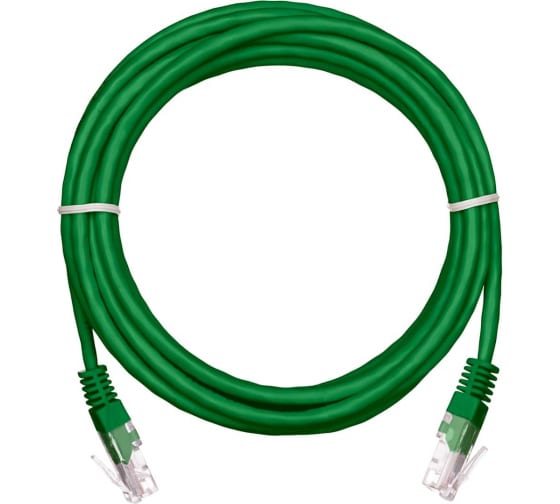 Патч-корд UTP кат.5e, 5 м, RJ45-RJ45, зеленый, CU, 10 шт., NETLAN (EC-PC4UD55B-BC-PVC-050-GN-10)