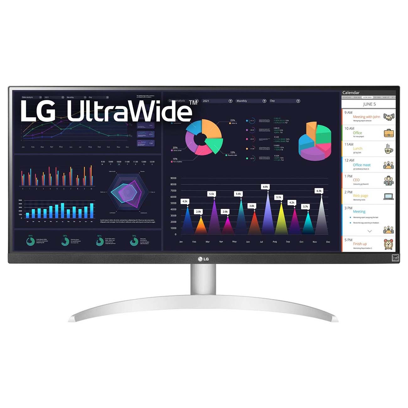 Монитор 29 LG UltraWide 29WQ600-W IPS, 2560x1080 (21:9), 350кд/м2, 5 мс, 178°/178°, FreeSync, HDMI, DisplayPort, USB Type-C, черный (29WQ600-W.ARUZ)