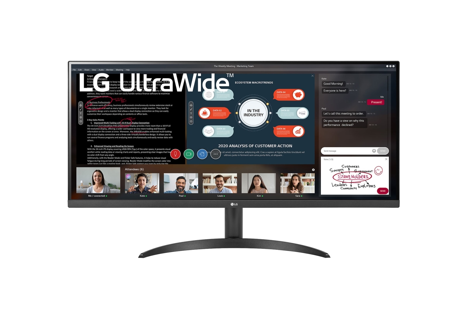 Монитор 34 LG UltraWide 34WP500-B IPS, 2560x1080 (21:9), 250кд/м2, 5 мс, 178°/178°, FreeSync, HDMI, черный (34WP500-B.ARUZ)