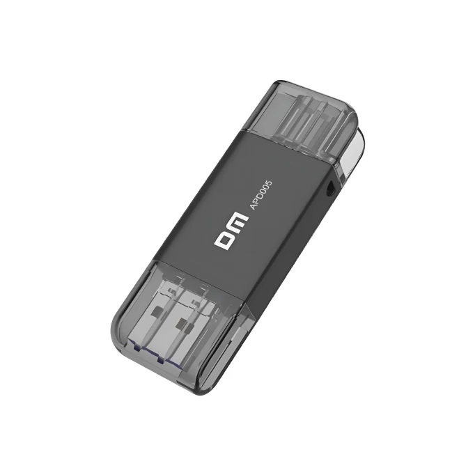 Флешка 256Gb USB 2.0/USB Type-C/Lightning DM 3 in 1 APD005, черный (APD005-3 in 1 256Gb)