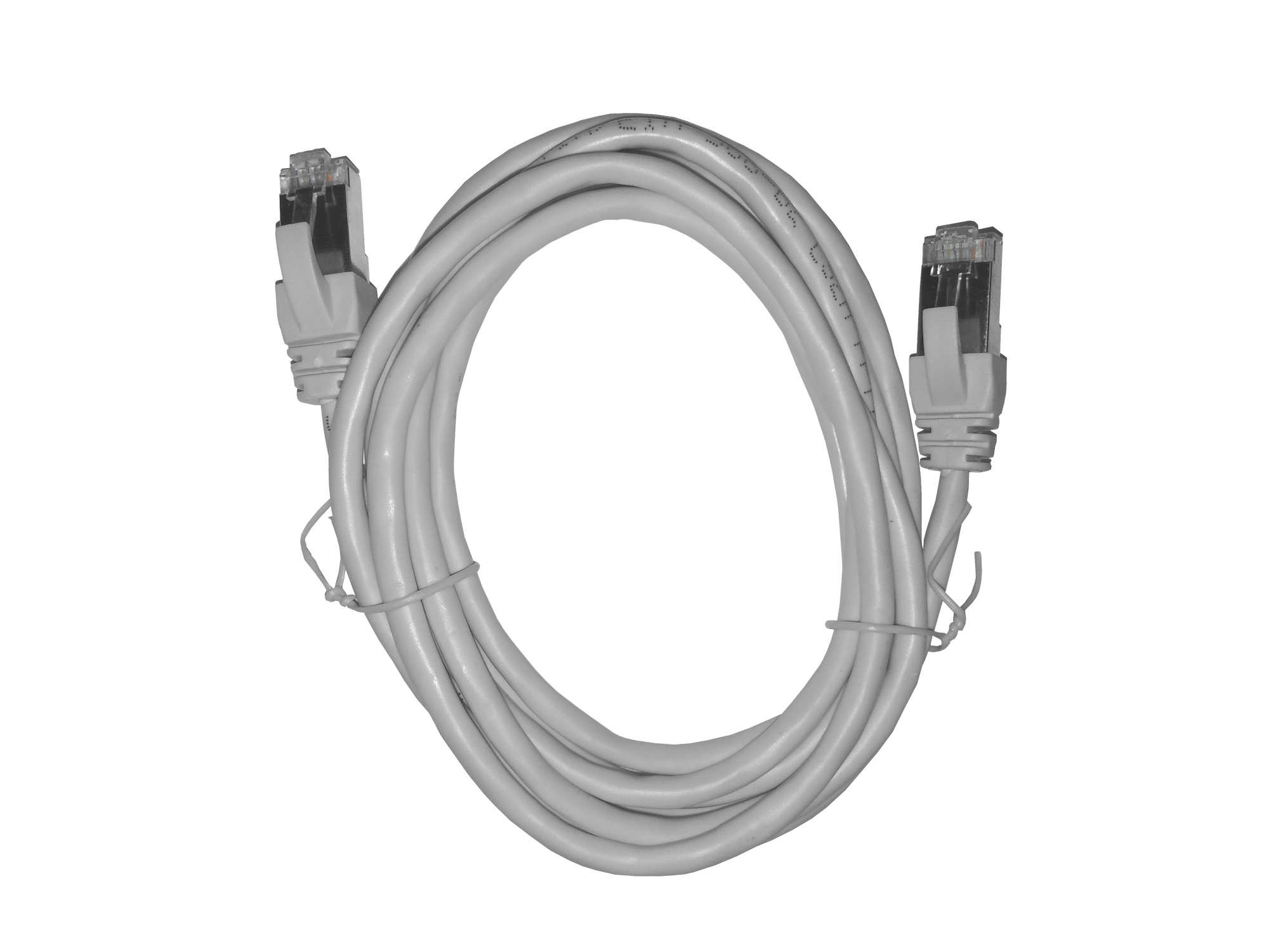 Патч-корд FTP кат.5e, 2 м, RJ45-RJ45, серый, LSZH, Netko (N.BC.FTP.5e-2.0m-2-lszh)