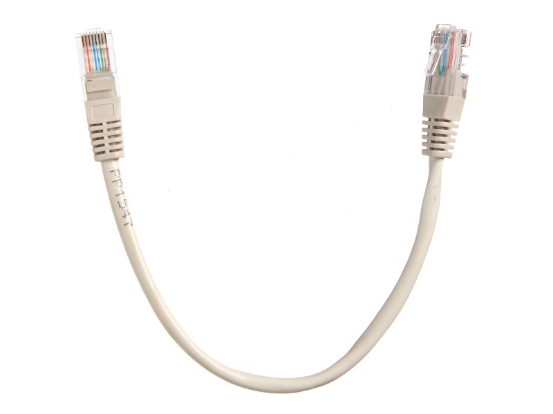 Патч-корд UTP кат.5e, 0.25 м, RJ45-RJ45, серый, LSZH, Netko (N.BC.UTP.5e-0.25m-2-lszh)