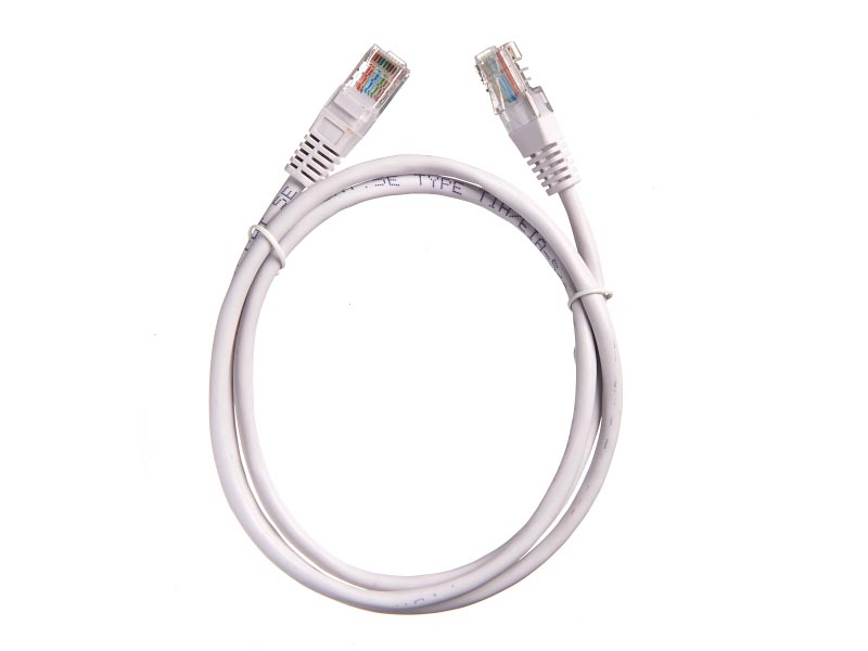 Патч-корд UTP кат.5e, 1 м, RJ45-RJ45, белый, LSZH, Netko (N.BC.UTP.5e-1.0m-0-lszh)