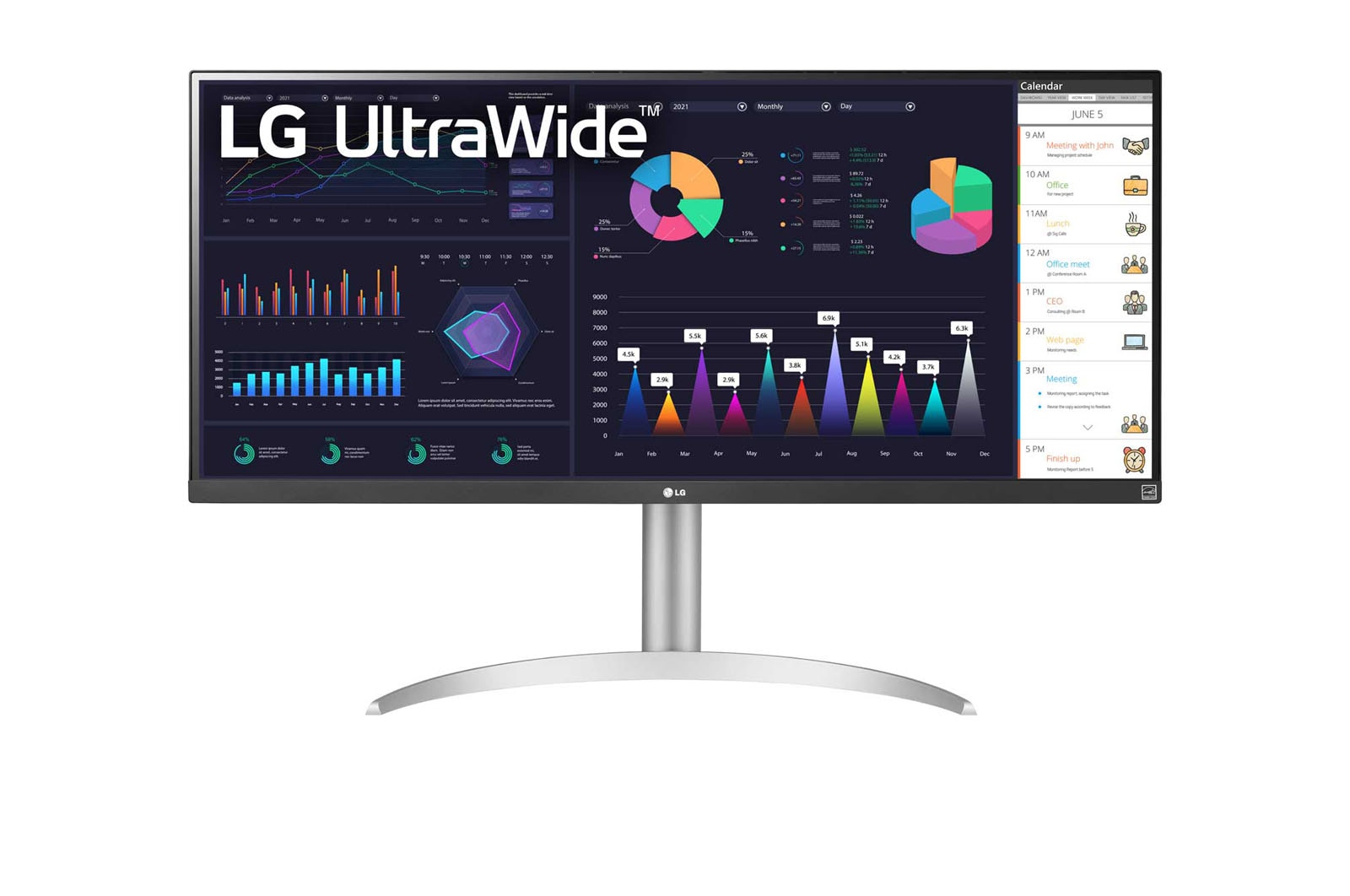 Монитор 34 LG UltraGear 34WQ650-W IPS, 2560x1080 (21:9), 500кд/м2, 100 Гц, 5 мс, 178°/178°, FreeSync, HDMI, DisplayPort, USB Type-C, USB-Hub, белый (34WQ650-W)